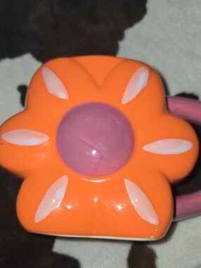 Kids Orange Flower Toy Cup with Pink Center